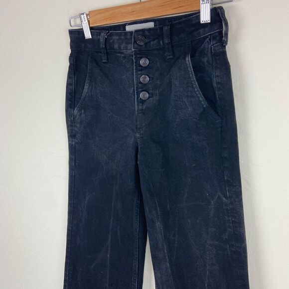 Everlane Button-Fly Wide-Leg Jean - Black Acid Wash - Picture 3 of 8